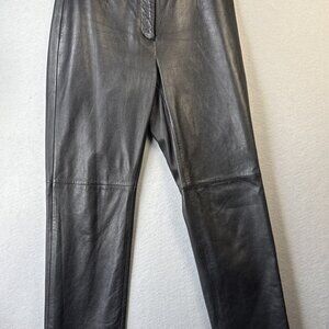 Jacqueline Ferrar Black Genuine Leather Pants Women's‎ Size 8 Goth Punk Emo Rock